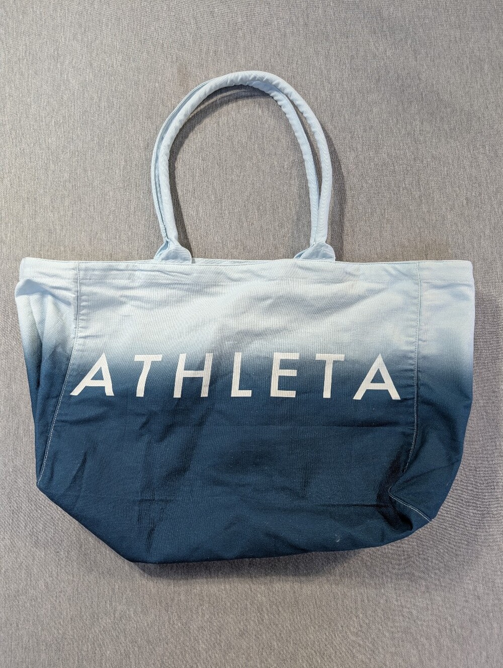 Athleta Tote Bag Blue White 100% Cotton